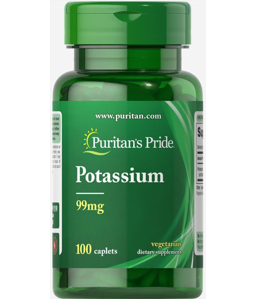 картинка Puritan's Pride Potassium 99 мг, 100 таб от интернет-магазин спортивного питания ВИТАМИНПРО.РФ