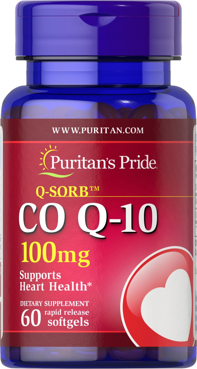 картинка Puritan's Pride Coenzyme Q10 100 мг, 60 капс от интернет-магазин спортивного питания ВИТАМИНПРО.РФ