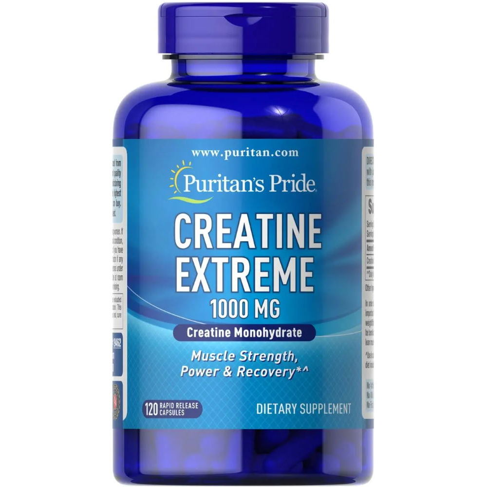 картинка Puritan's Pride Creatine Extreme 1000 мг, 120 капс от интернет-магазин спортивного питания ВИТАМИНПРО.РФ