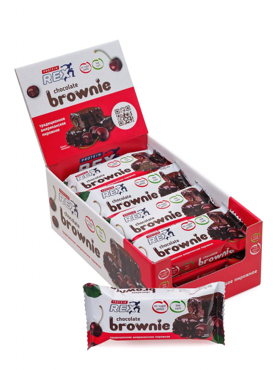 картинка Protein Rex Protein Brownie, 50 г от интернет-магазин спортивного питания ВИТАМИНПРО.РФ