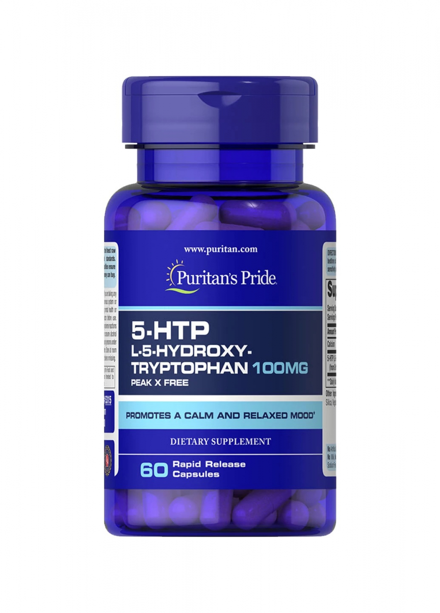 картинка Puritan's Pride 5-HTP 100 мг, 60 капс от интернет-магазин спортивного питания ВИТАМИНПРО.РФ