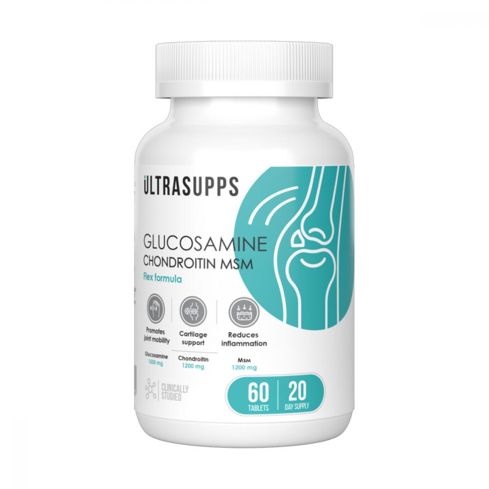 картинка UltraSupps Glusocamine Chondoitin MSM, 60 таб от интернет-магазин спортивного питания ВИТАМИНПРО.РФ