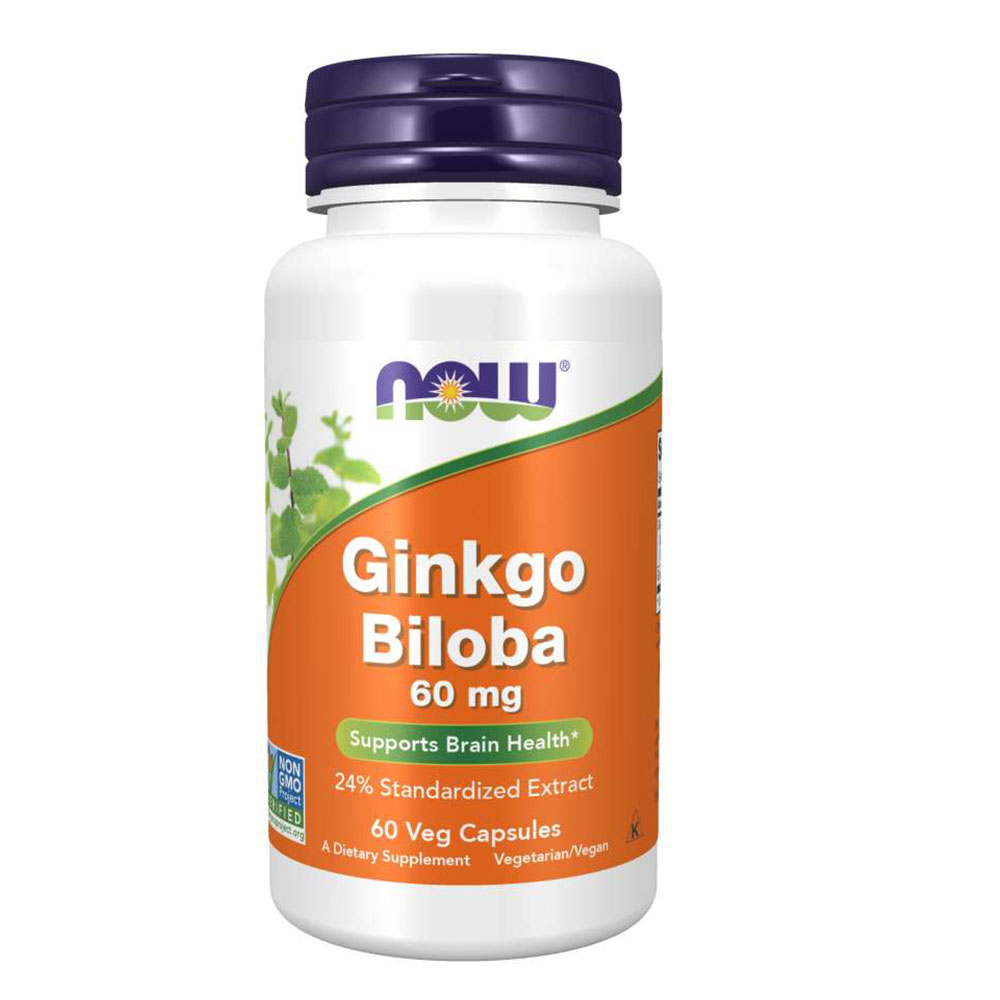 картинка NOW Ginkgo Biloba 60 мг. 60 капс от интернет-магазин спортивного питания ВИТАМИНПРО.РФ