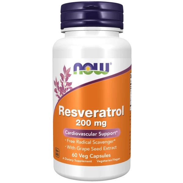 картинка NOW Resveratrol 200 мг, 60 капс от интернет-магазин спортивного питания ВИТАМИНПРО.РФ