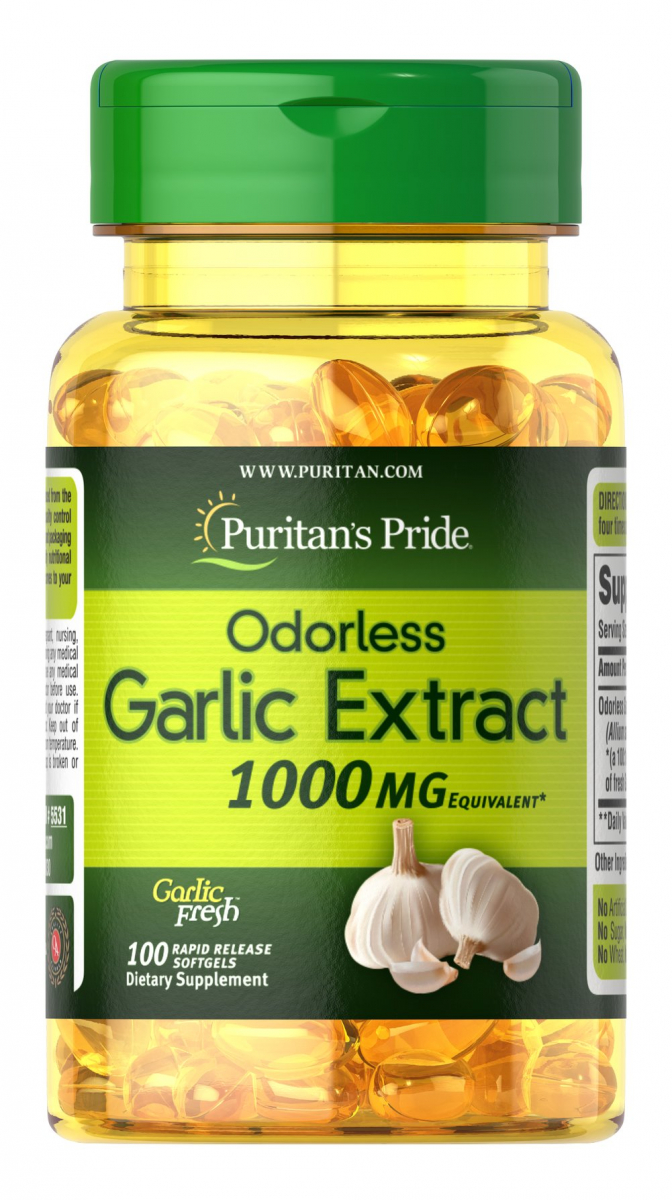 картинка Puritan's Pride Odorless Garlic Oil, 100 капс от интернет-магазин спортивного питания ВИТАМИНПРО.РФ