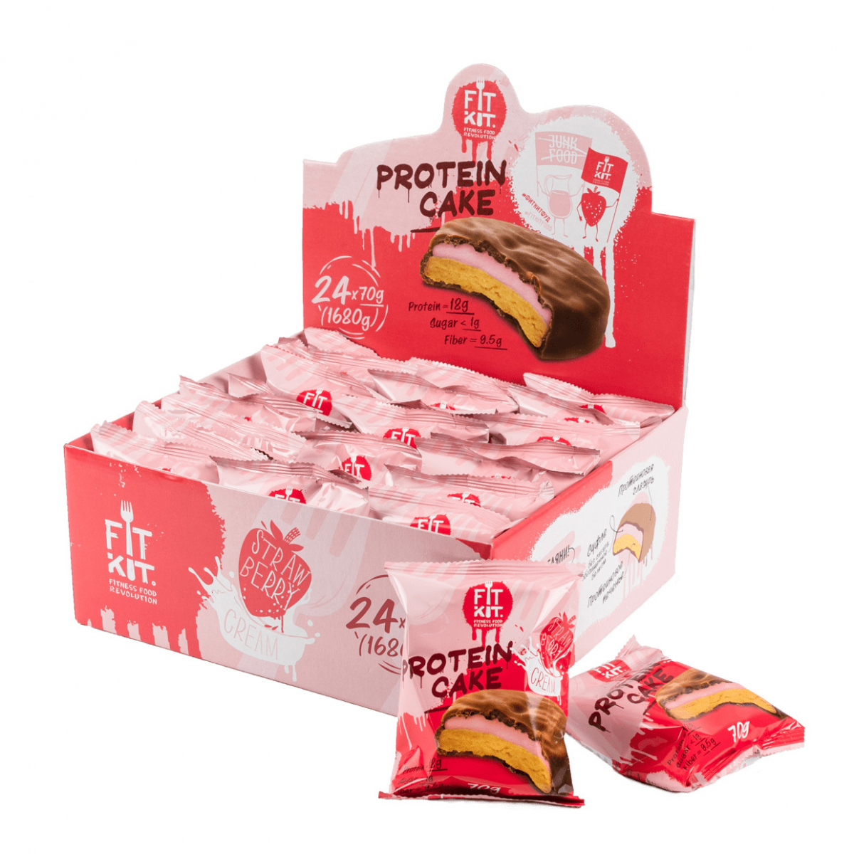 картинка Fit Kit Protein Cake, 70 г от интернет-магазин спортивного питания ВИТАМИНПРО.РФ