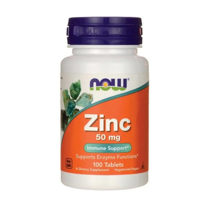 картинка NOW Zinc Gluconate 50 мг, 100 таб от интернет-магазин спортивного питания ВИТАМИНПРО.РФ