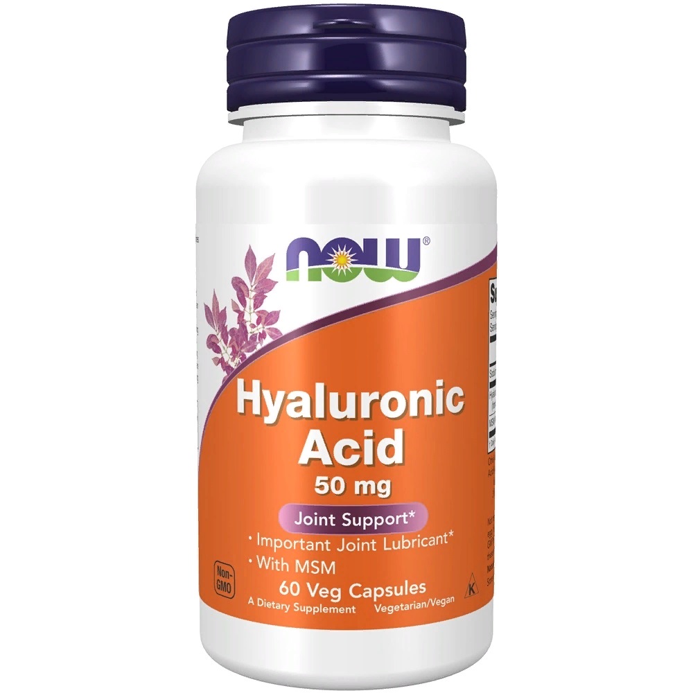 картинка NOW Hyaluronic Acid 50 мг, 60 капс от интернет-магазин спортивного питания ВИТАМИНПРО.РФ