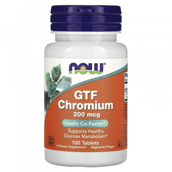 NOW GTF Chromium 200 mcg 100 таб