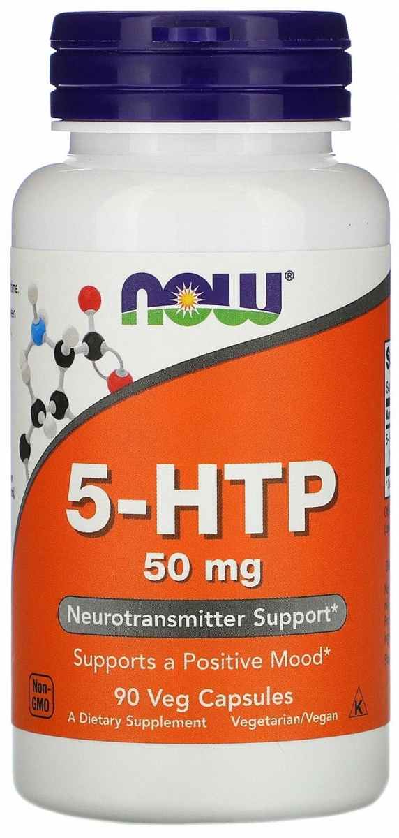 картинка NOW 5-HTP 50 мг, 90 капс от интернет-магазин спортивного питания ВИТАМИНПРО.РФ