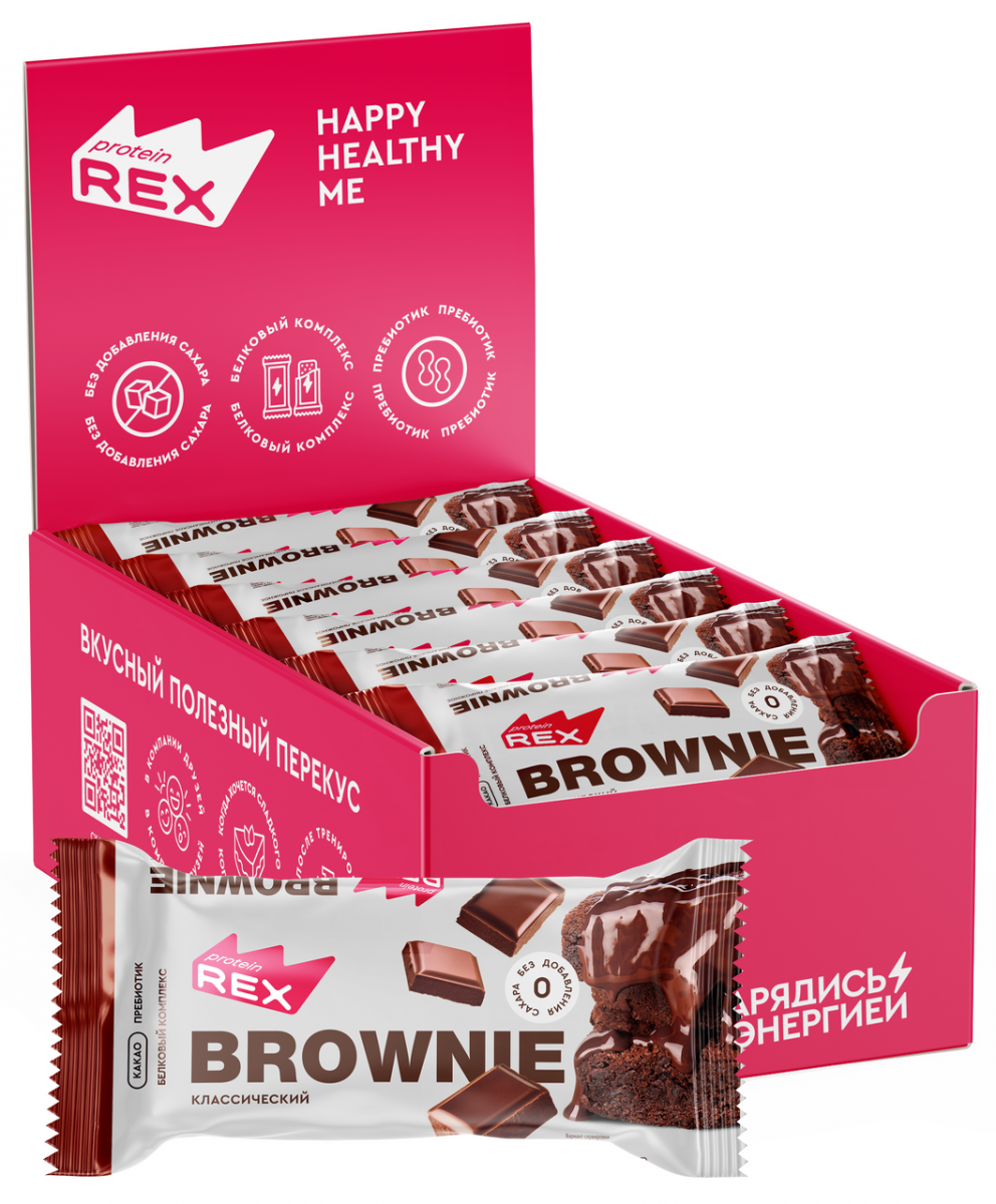 картинка Protein Rex Brownie, 50 г от интернет-магазин спортивного питания ВИТАМИНПРО.РФ