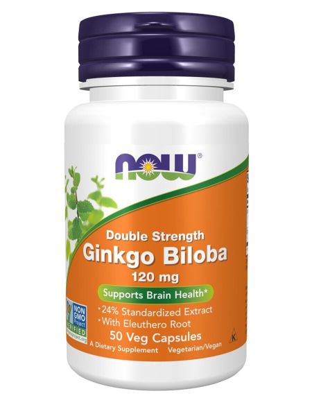NOW Ginkgo Biloba 120 мг. 50 капс