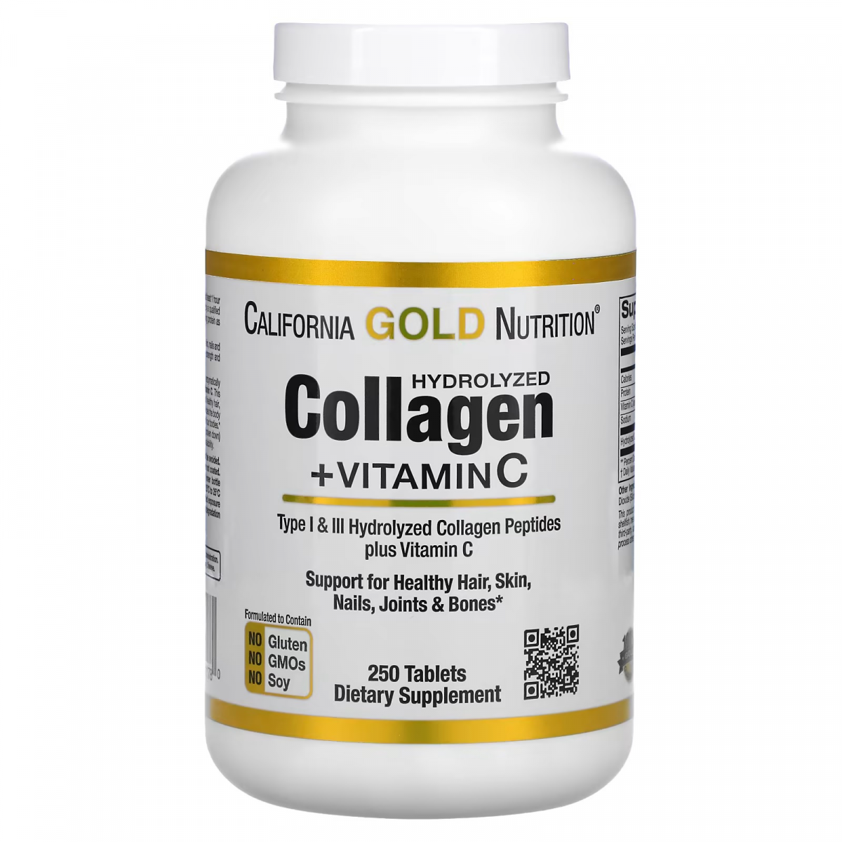 картинка California Gold Nutrition Hydrolyzed Collagen, 250 таб от интернет-магазин спортивного питания ВИТАМИНПРО.РФ