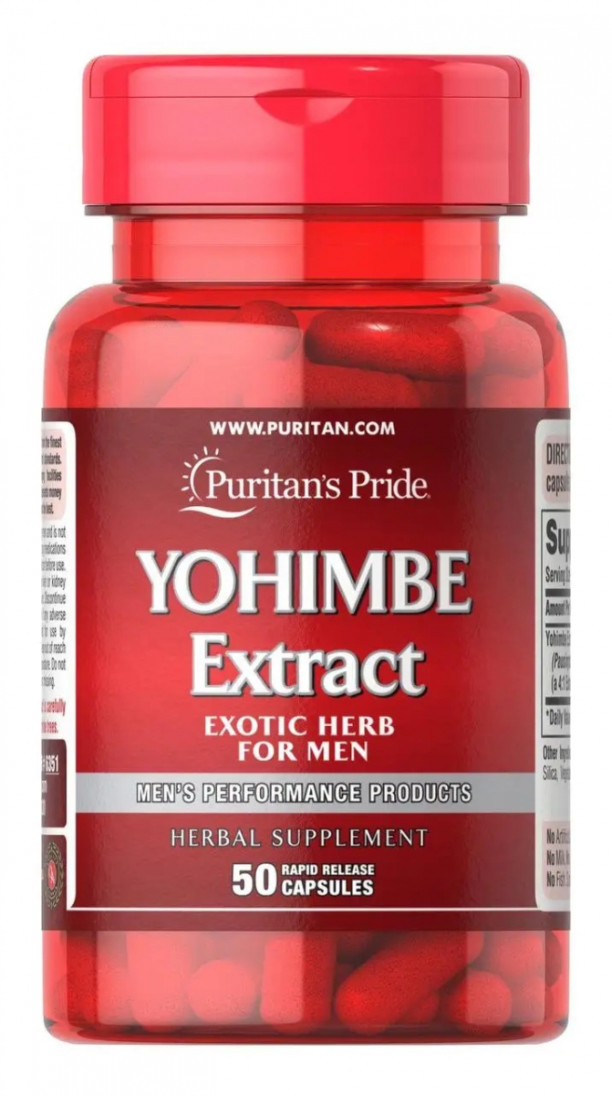 картинка Puritan's Pride Yohimbe Extract, 50 капс от интернет-магазин спортивного питания ВИТАМИНПРО.РФ