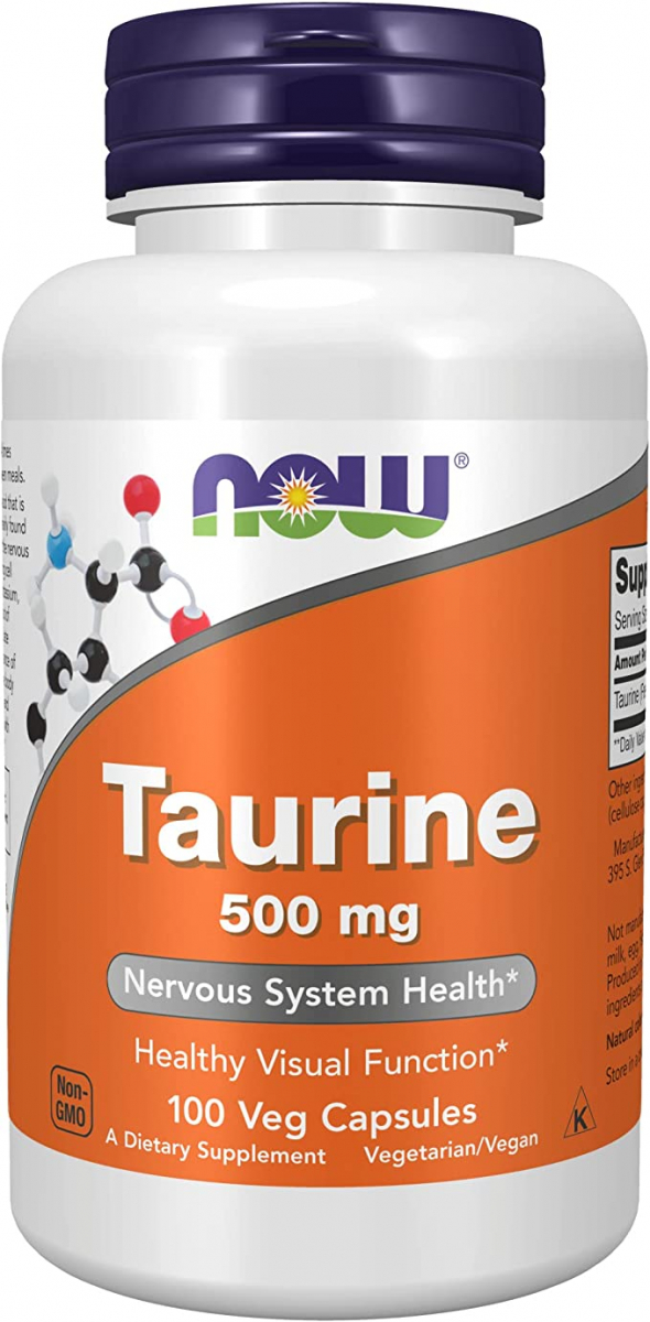 картинка NOW Taurine 500 мг, 100 капс от интернет-магазин спортивного питания ВИТАМИНПРО.РФ