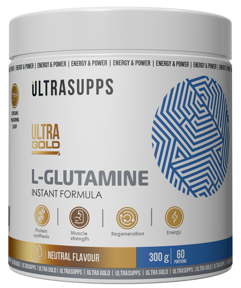 картинка UltraSupps Gold Glutamine, 300 г от интернет-магазин спортивного питания ВИТАМИНПРО.РФ