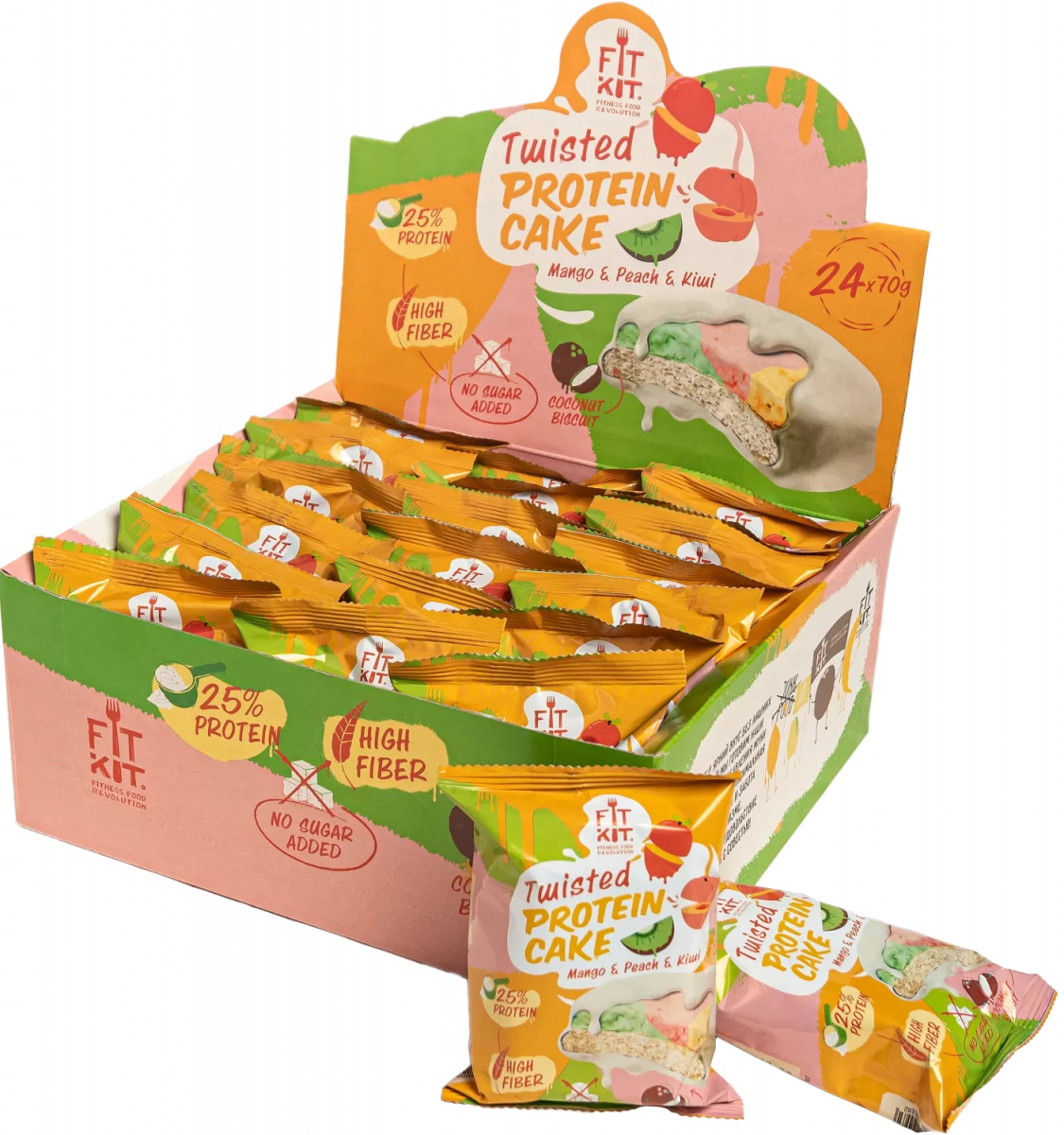 картинка Fit Kit Twisted Protein Cake, 70 г от интернет-магазин спортивного питания ВИТАМИНПРО.РФ
