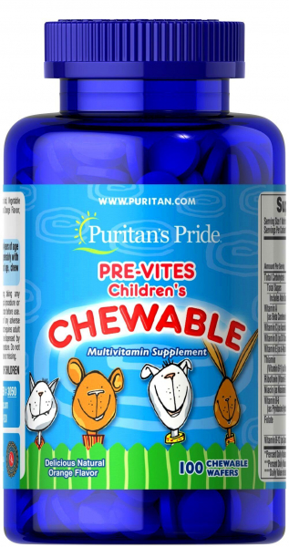 Puritan's Pride Pre-Vites Children's Multivitamin, 100 таб
