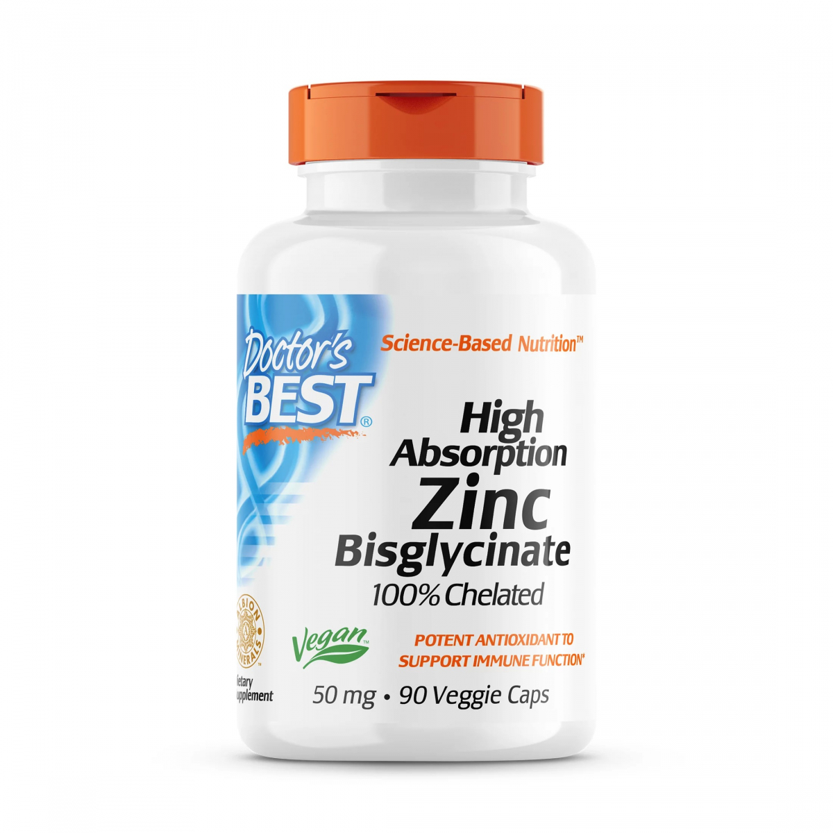 картинка Doctor's Best Zinc Bisglycinate Chelated, 90 капс от интернет-магазин спортивного питания ВИТАМИНПРО.РФ