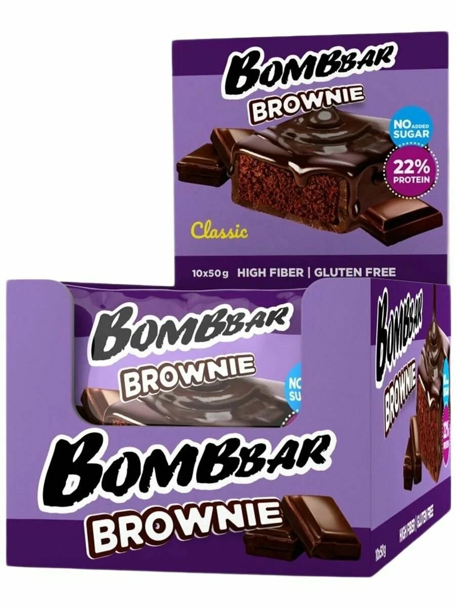 картинка BombBar Brownie, 50 г от интернет-магазин спортивного питания ВИТАМИНПРО.РФ