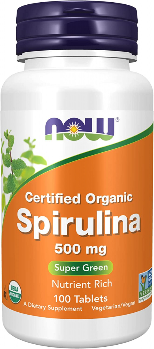 картинка NOW Spirulina 500 мг, 100 таб от интернет-магазин спортивного питания ВИТАМИНПРО.РФ