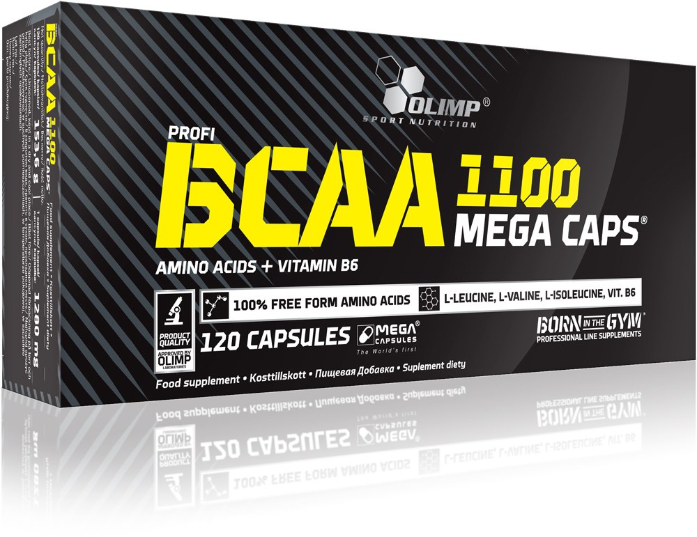 картинка Olimp BCAA Mega Caps 1100, 120 капс от интернет-магазин спортивного питания ВИТАМИНПРО.РФ