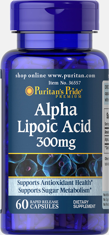 картинка Puritan's Pride Alpha Lipoic Acid 300 мг, 60 капс от интернет-магазин спортивного питания ВИТАМИНПРО.РФ