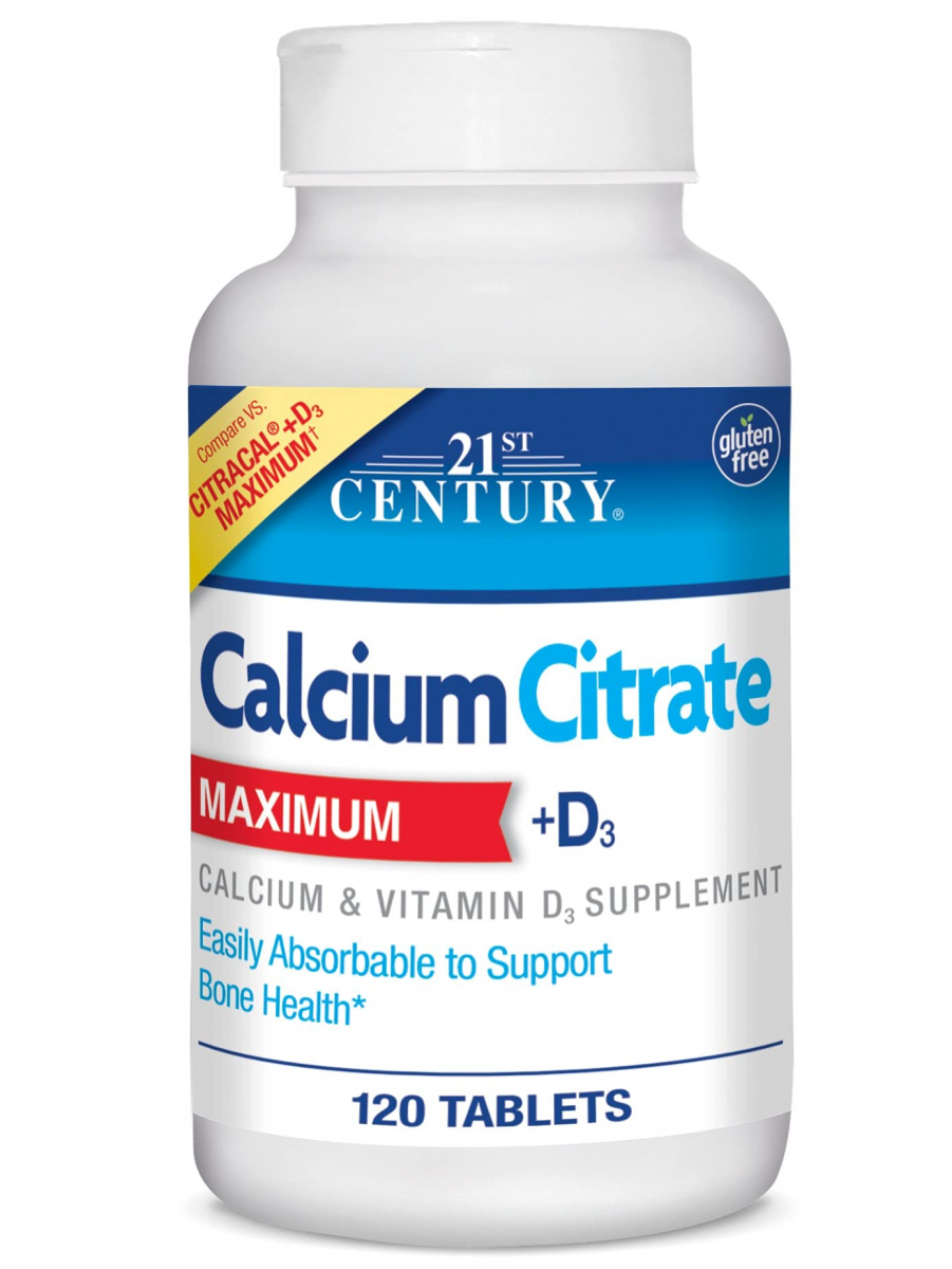 картинка 21st Century Calcium Citrate + D-3, 120 таб от интернет-магазин спортивного питания ВИТАМИНПРО.РФ