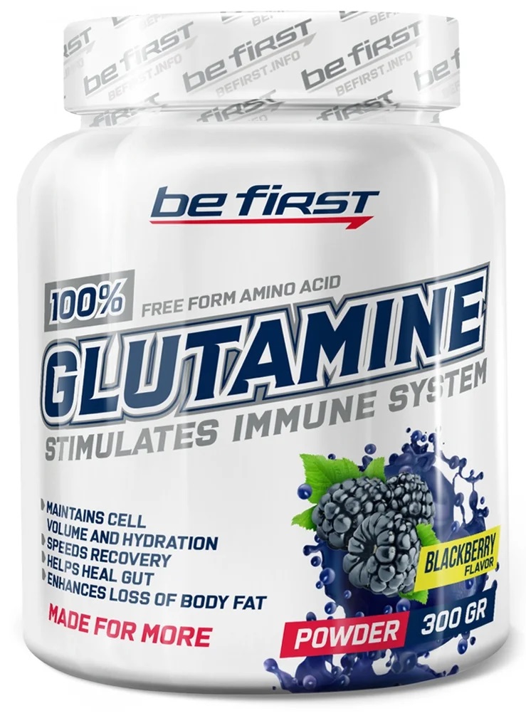 картинка Be First Glutamine Powder 300 г от интернет-магазин спортивного питания ВИТАМИНПРО.РФ
