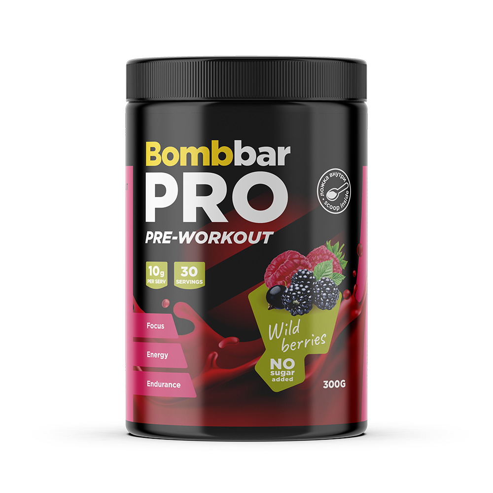 картинка BombBar Pro Pre-Workout, 300 г от интернет-магазин спортивного питания ВИТАМИНПРО.РФ