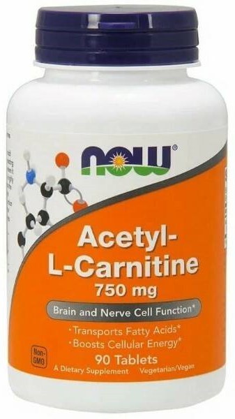 картинка NOW Acetyl L-Carnitine 750 мг, 90 таб от интернет-магазин спортивного питания ВИТАМИНПРО.РФ