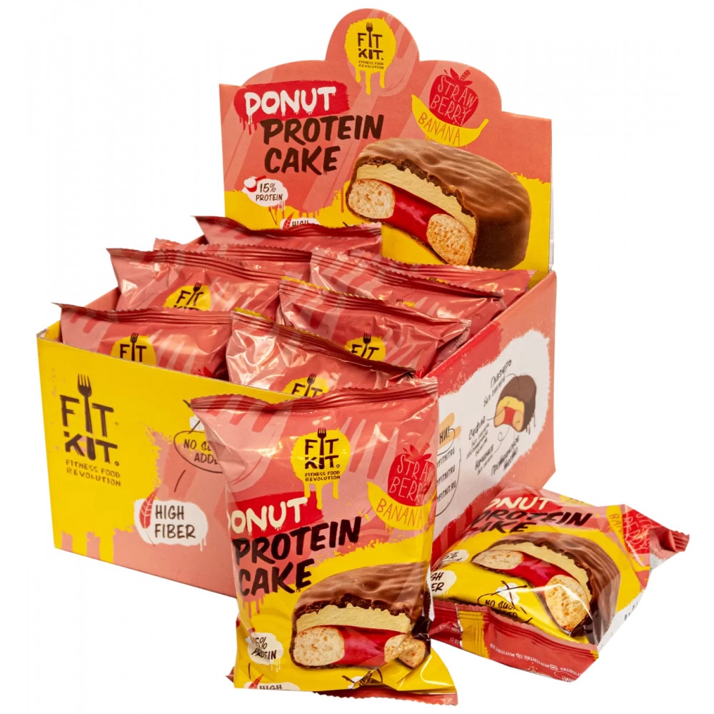картинка Fit Kit Donut Protein Cake, 100 г от интернет-магазин спортивного питания ВИТАМИНПРО.РФ