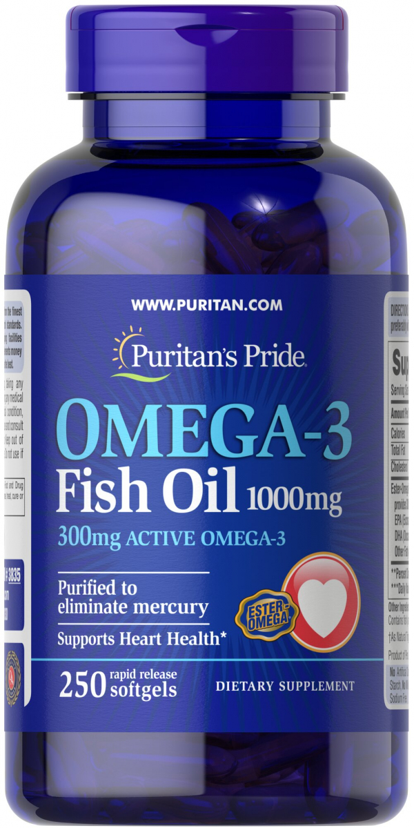 картинка Puritan's Pride Omega-3, 250 капс от интернет-магазин спортивного питания ВИТАМИНПРО.РФ