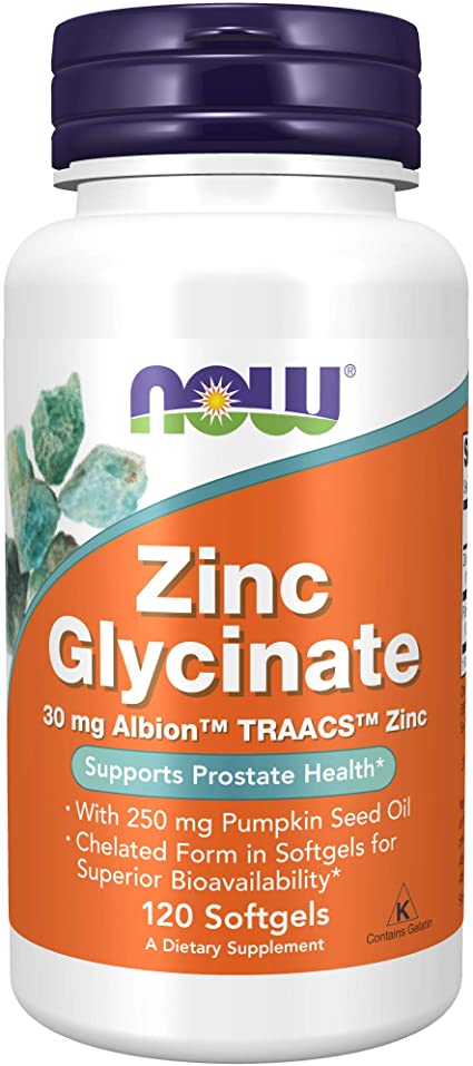 картинка NOW Zinc Glycinate, 120 капс от интернет-магазин спортивного питания ВИТАМИНПРО.РФ