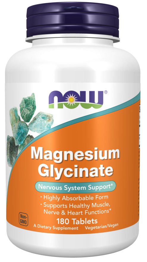 картинка NOW Magnesium Glycinate, 180 таб от интернет-магазин спортивного питания ВИТАМИНПРО.РФ