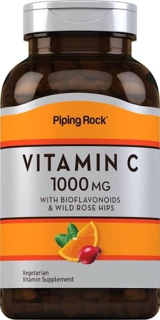 картинка PipingRock Vitamin C & Rose Hips 1000 мг, 100 таб от интернет-магазин спортивного питания ВИТАМИНПРО.РФ